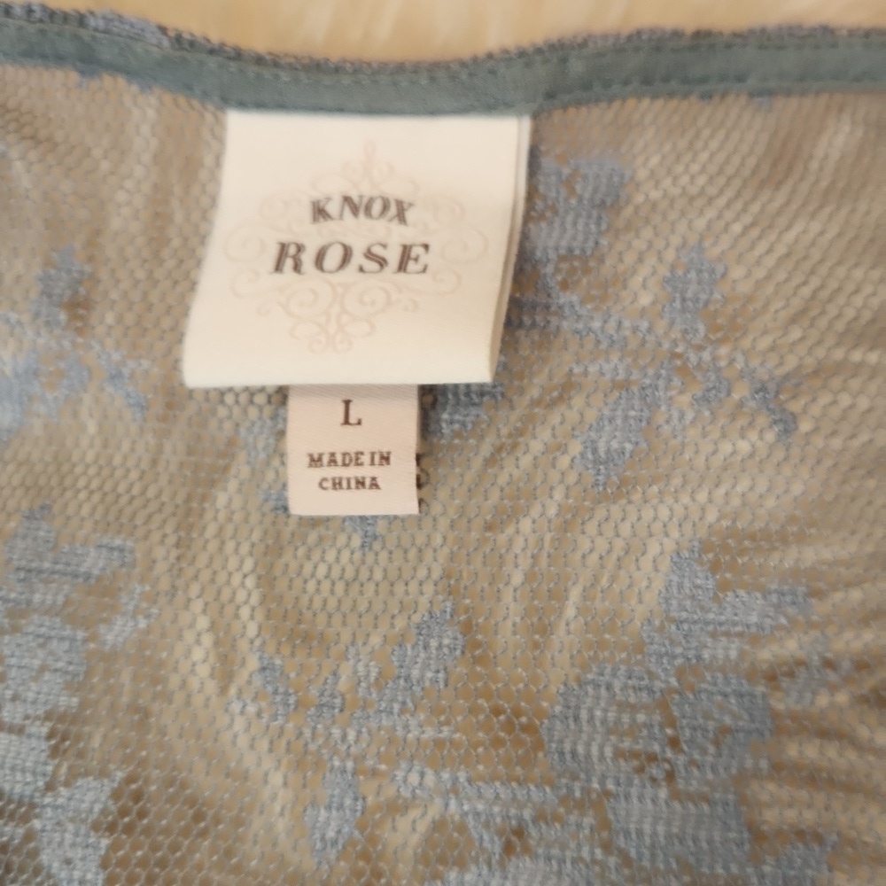 Knox Rose Embroidered Front Lace Detail Swing Tank Top - Picture 3 of 5